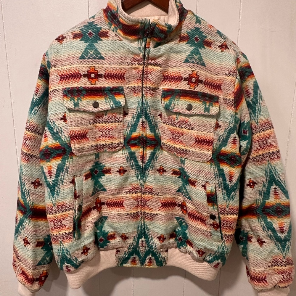 Aztec Patterned Bomber Jacket - Picture 2 of 4